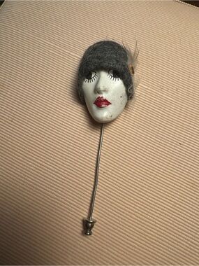 Vintage Flapper Lady Hat Pin / Stick Pin Art Deco Style
